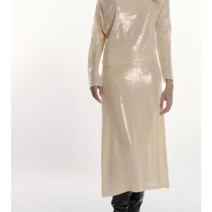 ZARA Sequin Knit Midi Skirt NWT Size M